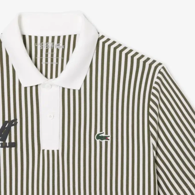 Polo de golfe às riscas com termorregulação para homem