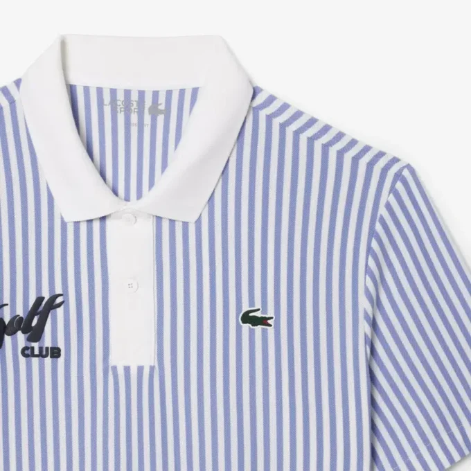 Polo de golfe às riscas com termorregulação para homem