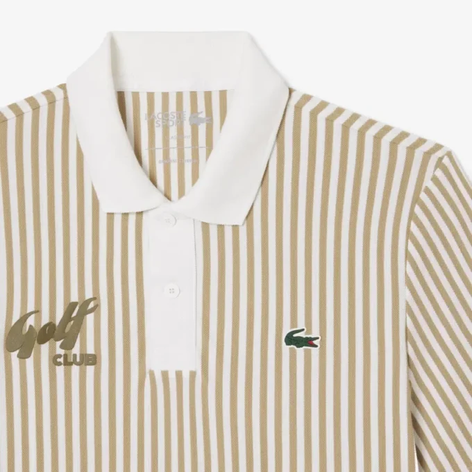 Polo de golfe às riscas com termorregulação para homem