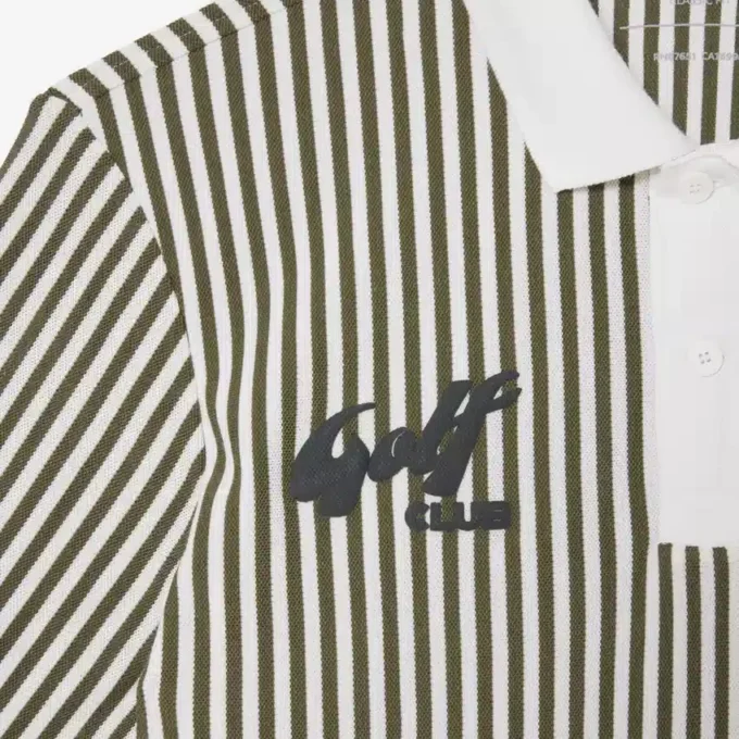 Polo de golfe às riscas com termorregulação para homem