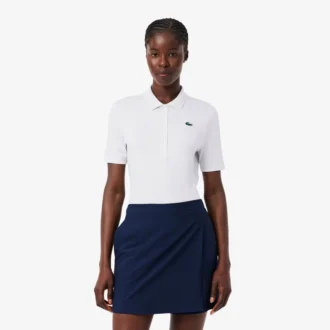 Polo de golfe Slim Fit com proteção UV e tecido elástico