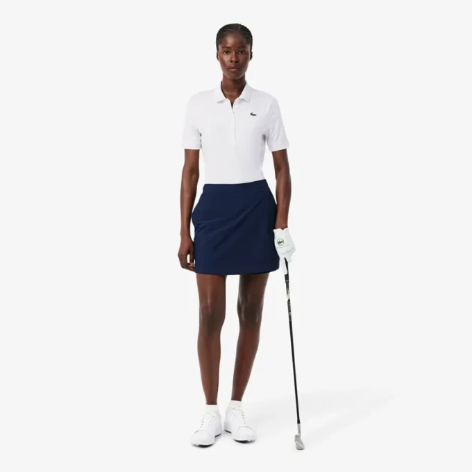Polo de golfe Slim Fit com proteção UV e tecido elástico