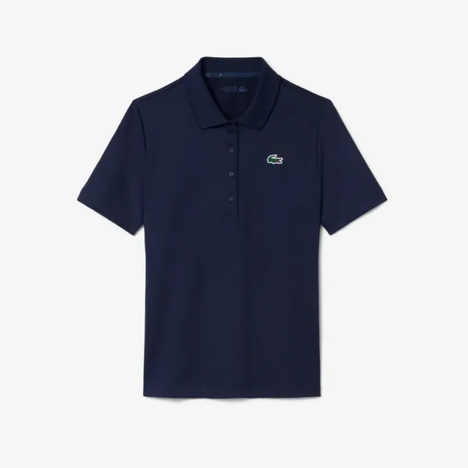 Polo de golfe Slim Fit com proteção UV e tecido elástico