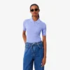 Polo de malha canelada 3D para mulher