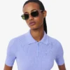 Polo de malha canelada 3D para mulher