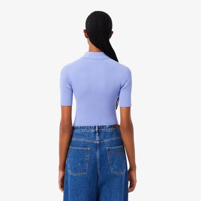 Polo de malha canelada 3D para mulher