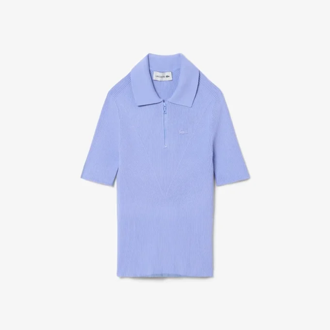 Polo de malha canelada 3D para mulher