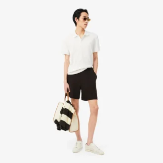 Polo de malha canelada com corte clássico
