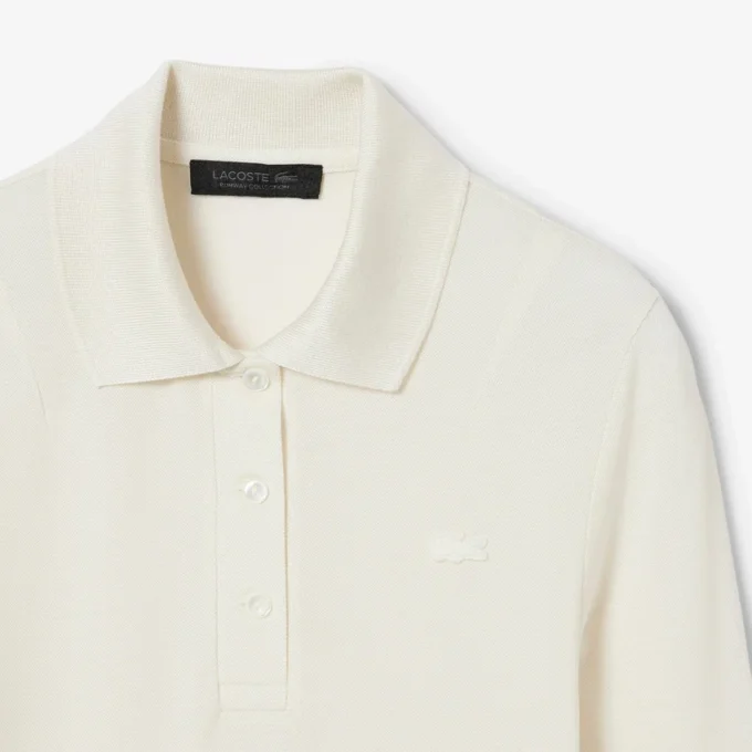 Polo de manga comprida em seda com corte justo Runway