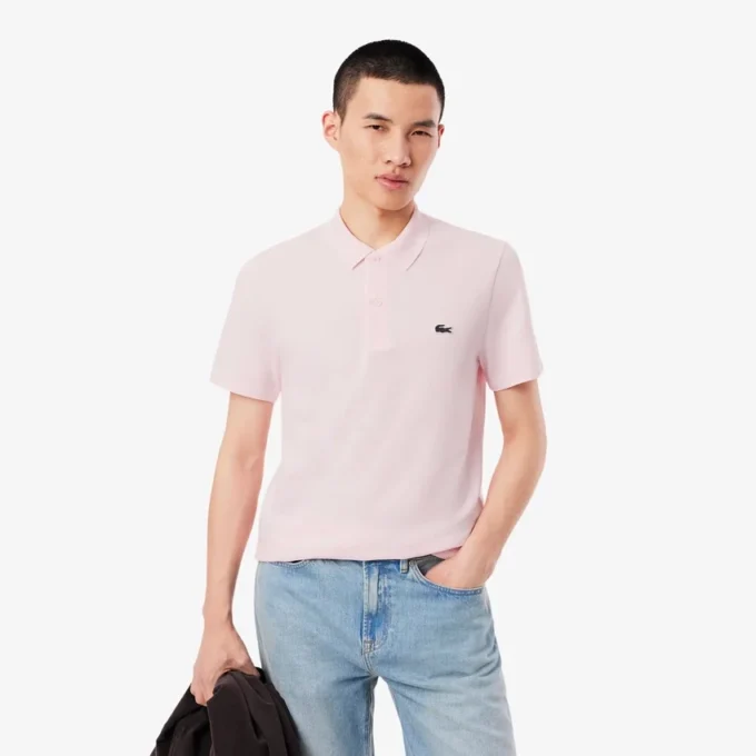 Polo de mistura de algodão com corte regular para homem