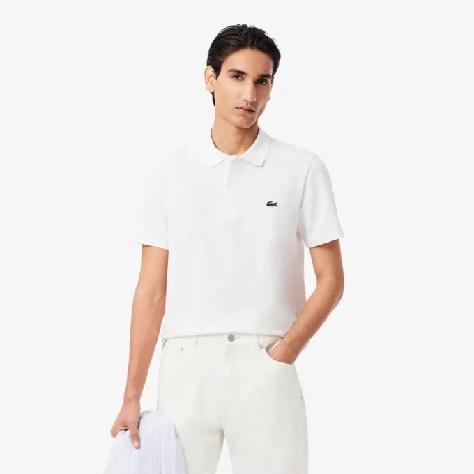 Polo de mistura de algodão com corte regular para homem