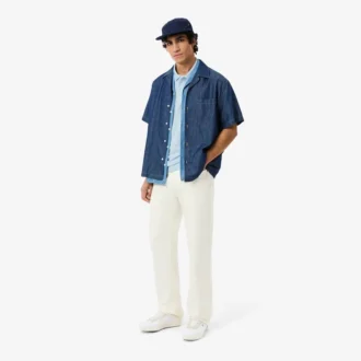 Polo de mistura de algodão com corte regular para homem