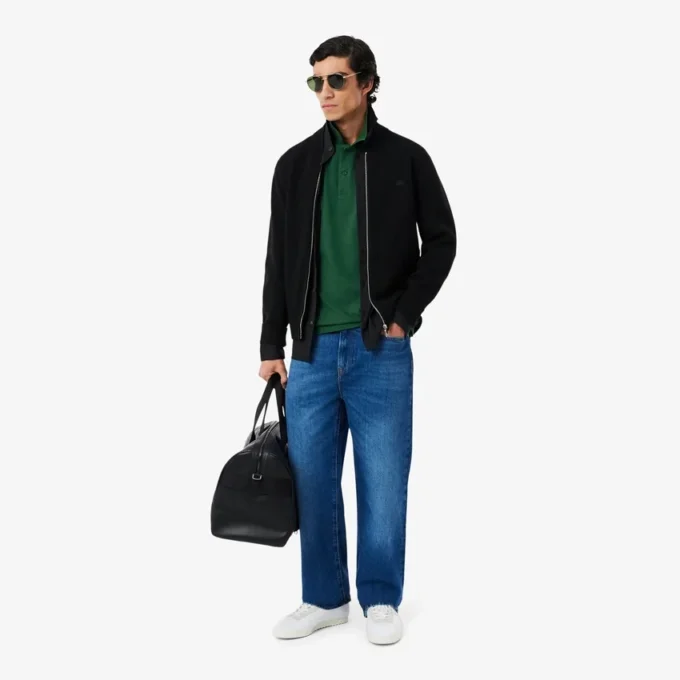 Polo de mistura de algodão com corte regular para homem