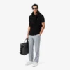Polo de mistura de algodão com corte regular para homem