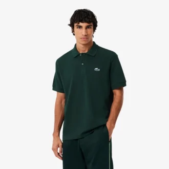 Polo de piqué com crocodilo em corte clássico para homem