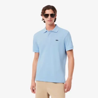 Polo de piqué com crocodilo em corte clássico para homem