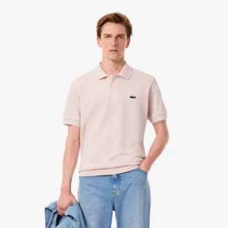 Polo de piqué com crocodilo em corte clássico para homem