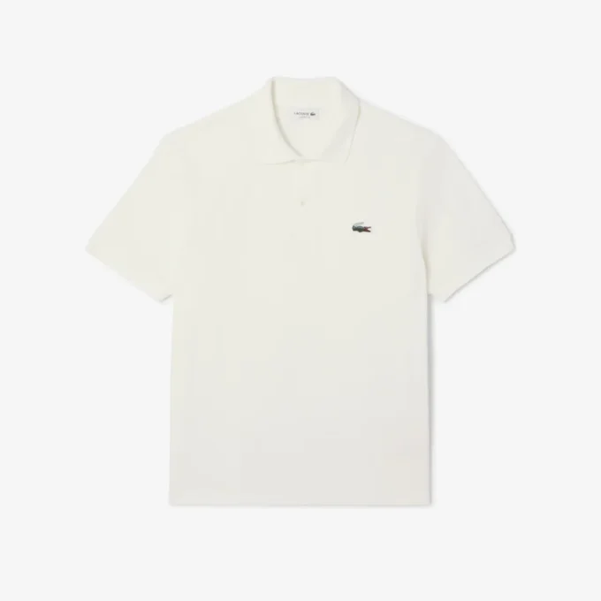 Polo de piqué com crocodilo em corte clássico para homem