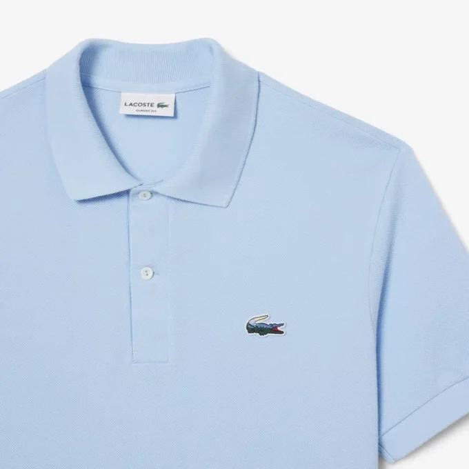 Polo de piqué com crocodilo em corte clássico para homem