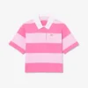 Polo de râguebi oversized em algodão às riscas