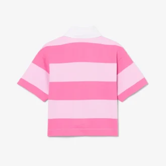 Polo de râguebi oversized em algodão às riscas