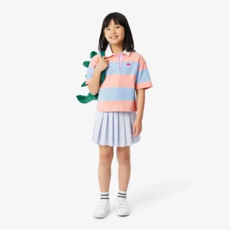Polo de râguebi oversized em algodão às riscas