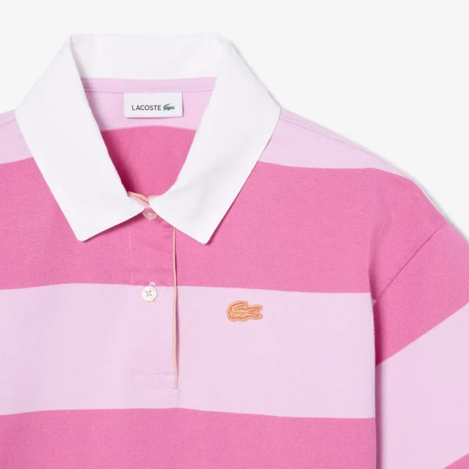 Polo de râguebi oversized em algodão às riscas