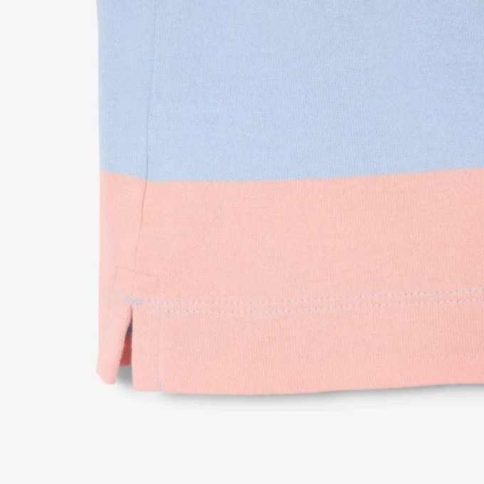 Polo de râguebi oversized em algodão às riscas