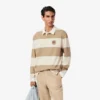 Polo de râguebi às riscas com corte descontraído para homem