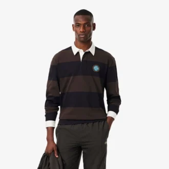 Polo de râguebi às riscas com corte descontraído para homem