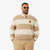Polo de râguebi às riscas com corte descontraído para homem