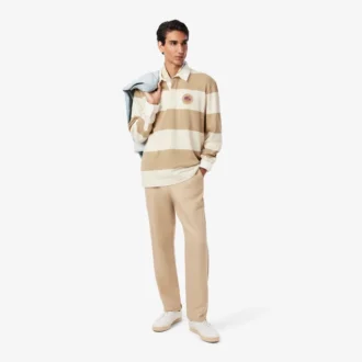 Polo de râguebi às riscas com corte descontraído para homem