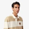 Polo de râguebi às riscas com corte descontraído para homem