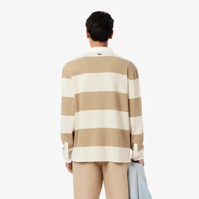 Polo de râguebi às riscas com corte descontraído para homem
