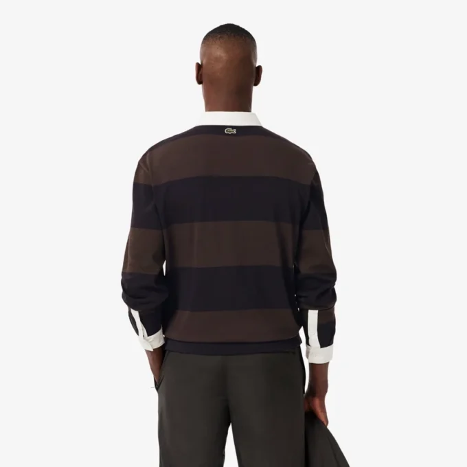 Polo de râguebi às riscas com corte descontraído para homem