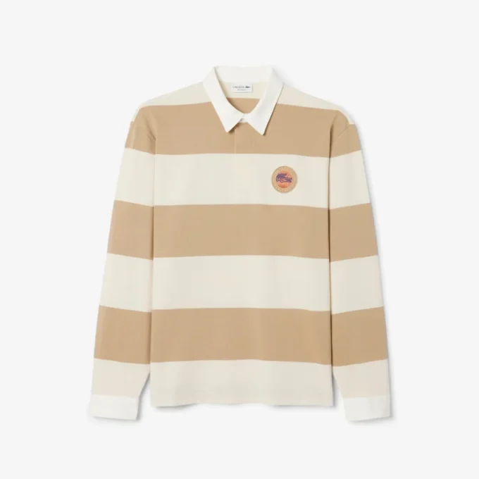 Polo de râguebi às riscas com corte descontraído para homem