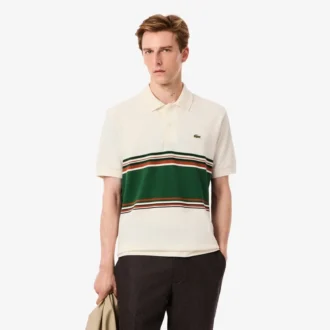 Polo de riscas clássico para homem, fabricado em França