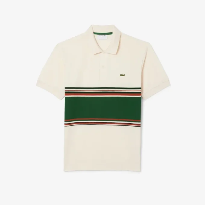 Polo de riscas clássico para homem, fabricado em França