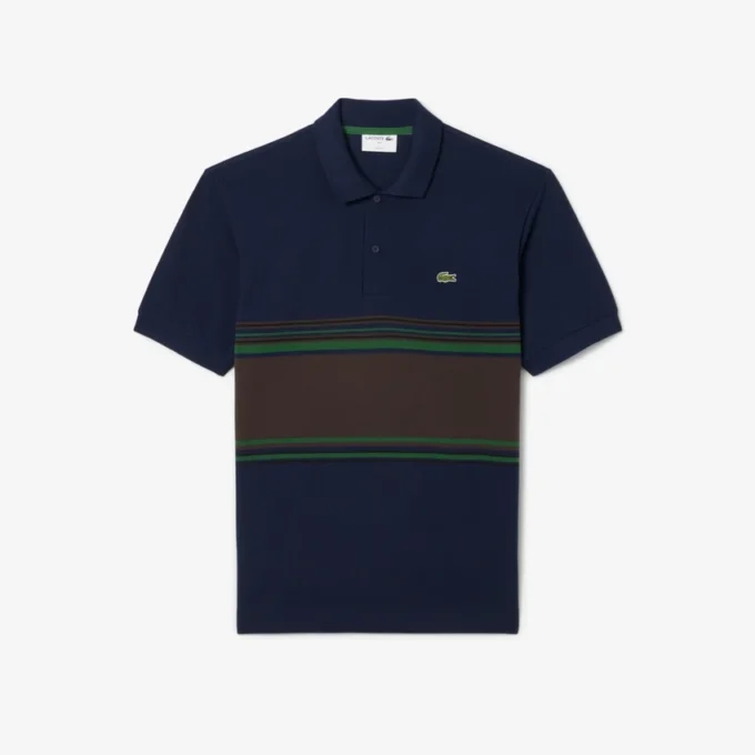 Polo de riscas clássico para homem, fabricado em França