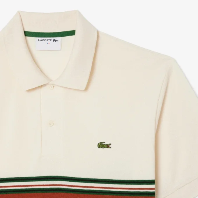 Polo de riscas clássico para homem, fabricado em França