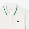 Polo de ténis com gola às riscas e proteção UV para mulher