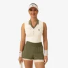 Polo de ténis sem mangas em malha elástica para mulher