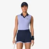 Polo de ténis sem mangas em malha elástica para mulher