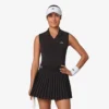 Polo de ténis sem mangas em malha elástica para mulher