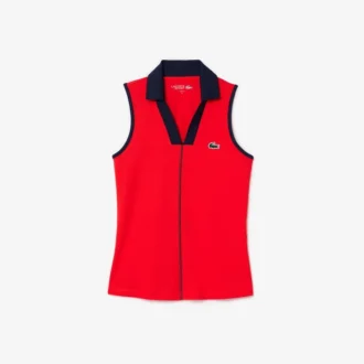 Polo de ténis sem mangas Ultra Dry de corte justo para mulher