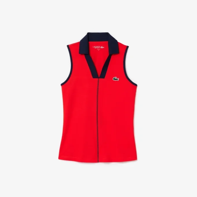 Polo de ténis sem mangas Ultra Dry de corte justo para mulher