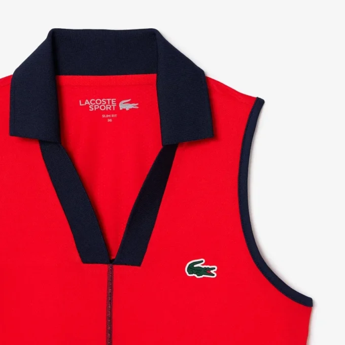 Polo de ténis sem mangas Ultra Dry de corte justo para mulher