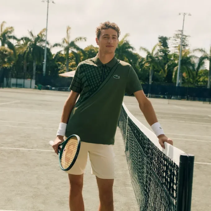 Polo de ténis slim fit estampado Ultra Dry para homem
