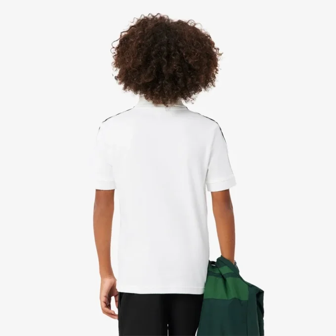 Polo em algodão Pima com riscas da marca