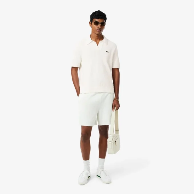 Polo em malha bouclé com corte clássico